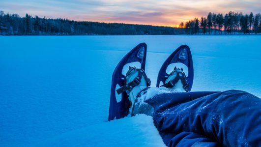 Ohne Umstiege ins schönste Wintererlebnis Lappland – Hundeschlitten und Sauna mit Eisloch, Nordlichtspektakel, Schneeschuh, Ski
